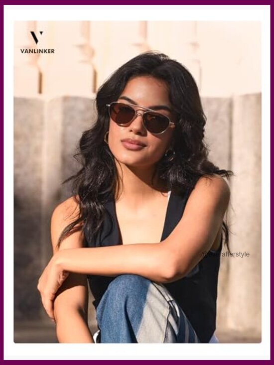 Metal Polarized Aviator Cat Eye Sunglasses for Women Men